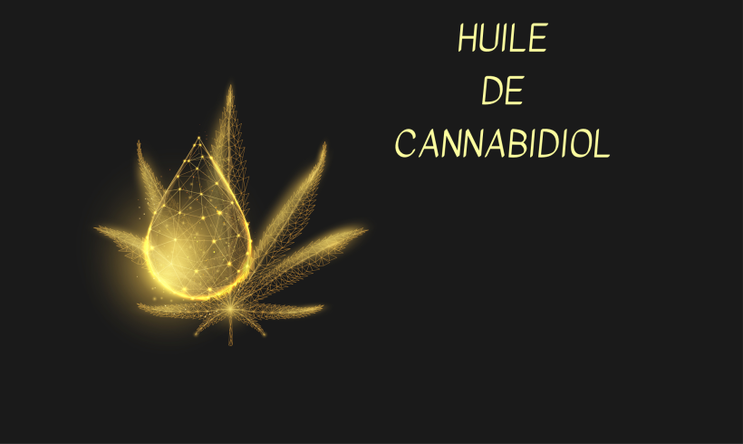 Feuille et goutte de CBD